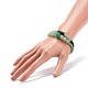 2pcs 2 style ensemble de bracelets extensibles en aventurine verte naturelle et pierre de lave BJEW-JB08475-3