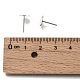 925 fornituras para aretes con almohadilla plana de plata de ley chapada en rodio STER-K167-045F-P-4