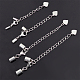 UNICRAFTALE 4 Styles 8 Sets About 28-38mm Hypoallergenic Extender Chain with Cord Ends and Lobster Claw Clasps Surgical Steel Curb Chain Extension Tails Stainless Steel Color STAS-UN0009-53P-3
