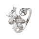 Фурнитура для сережек из латуни с прозрачным кубическим цирконием KK-D369-10P-1