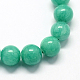 Chapelets de perles de pierres en jade jaune teinte X-G-R271-8mm-Y15-2