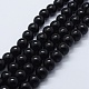 Natural Black Onyx Beads Strands X-G-P369-01-8mm-1