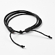 Bracelets ajustables de cordon en cuir de vachette unisexe BJEW-JB04781-2