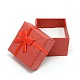 Square Jewelry Cardboard Boxes with Sponge Inside and Bowknot X-CBOX-R026-1-2