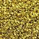 電気めっきガラスシードビーズ  メタリックカラー  シリンダー  黄金メッキ  2x1.5mm  穴：1mm  約58967個/ポンド SEED-S042-01B-10-3