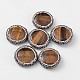 Flat Round Natural Tiger Eye Beads RB-E504-98-1