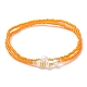 Set di braccialetti elastici con perline di perle di vetro stile 2 pz 2 stile per le donne BJEW-JB09356-2
