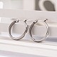 Attractive Design Ring 304 Stainless Steel Hoop Earrings EJEW-N044-12P-1