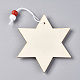 Rennes et arbre de Noël et ornements en bois hexagramme DIY-TAC0007-23-4