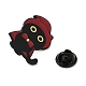 猫エナメルピン  バックパックの服用の黒の合金バッジ  帽子  30x21x1.3mm JEWB-G028-01E-2