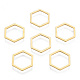 201ステンレス鋼フレームコネクター  六角  ゴールドカラー  12x14x1mm  内径：10x11.5mm STAS-N090-T03-2-2