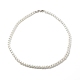 Collier de perles rondes en perles de verre pour femme, blanc, 18.31 pouce (46.5 cm)