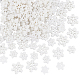 Olycraft 100 pcs 2 tailles cabochons en résine flocon de neige flocon de neige blanc avec résine pailletée petits ornements de flocon de neige décoration artisanale en forme de neige pour scrapbooking fête d'hiver bricolage artisanat de Noël CRES-OC0001-12-1
