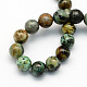 Brins de perles rondes en turquoise africaine naturelle (jaspe) G-S181-8mm-2