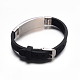 Bijoux bracelets de cordon en caoutchouc de couleur noire BJEW-G468-28-2
