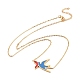 Bunte Halskette mit Schwalben- und Fischanhänger aus Emaille NJEW-G019-01G-3