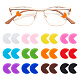 Delorigin 24 paires 12 couleurs silicone lunettes oreille poignées manchon support AJEW-DR0001-19-1