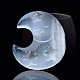 Luna creciente con figuras de selenita natural estrella DJEW-PW0021-06-1