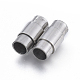 304 cierres magnéticos de acero inoxidable con extremos para pegar, columna, color acero inoxidable, 14x8x7mm, agujero: 5 mm
