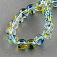 Two Tone Spray Painted Transparent Glass Bead Strands DGLA-R027-8mm-05-2