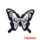 Papillon avec tête de mort tissu de broderie informatisé fer sur/coudre sur les patchs PATC-PW0002-11B-1