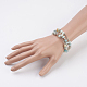 Bracelets enveloppants de perles d'amazonite de fleurs naturelles BJEW-JB03578-04-3