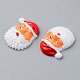 樹脂カボション  クリスマステーマ  不透明な  サンタクロース  レッド  ホワイト  31x25x10mm RESI-R429-28-3