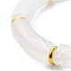 Chunky Curved Tube Beads Stretch Bracelets Set for Girl Women BJEW-JB06949-12