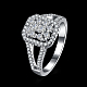 Moda rectángulo 925 collar de plata anillos de dedo de circonio cúbico RJEW-BB16653-6-2