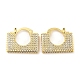 Rectangle Shape Brass Micro Pave Clear Cubic Zirconia Thick Hoop Earrings EJEW-Q785-04G-1