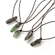 Natural Ruby in Zoisite Nugget Pendant Necklace with Cowhide Leather Cord NJEW-JN03882-05-1