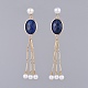 Gemstone Dangle Earrings EJEW-JE03487-2