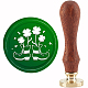CRASPIRE Shamrock Wax Seal Stamp St. Patrick's Day Sealing Wax Stamps 30mm Retro Vintage Removable Brass Stamp Head with Wood Handle for St. Patrick's Day Invitations Cards Gift AJEW-WH0184-0802-1
