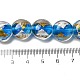 Handgefertigte flache runde Bunte Malerei-Perlen aus Goldsand und Silbersand FOIL-C001-02F-4