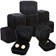 スクエアベルベットリングボックス  ブラック  49.5x54.5x41.5mm VBOX-WH0002-01C-1