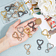 DICOSMETIC 16Pcs 4 Colors Keychain Clips Heart Zinc Alloy Swivel Clasps Colorful Heart Shaped Swivel Snap Hooks Glossy Swivel Hook Clasps Gate Rings Assortment for DIY Crafts Jewelry Making FIND-DC0004-52-3