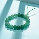 Bracciale elasticizzato con perline rotonde di avventurina verde naturale BJEW-JB07235-01-2