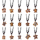 Anattasoul 15 pièce 15 styles de colliers avec pendentif en résine de tortue avec cordons en coton réglables NJEW-AN0001-51B-1
