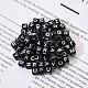Perles de lettres acryliques artisanales noires SACR-YW0001-18-2