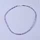 Améthyste naturelle des colliers de perles NJEW-K114-B-A21-1