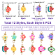 PandaHall 72pcs Flower Fruit Polymer Clay Charm 12 Styles Connector Link Charms Watermlon Strawberry Avocado Cute Spacer Beads With Brass and 304 Stainless Steel Findings for Boho Jewelry Making FIND-PH0003-11-4