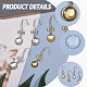 8 paires 4 styles bowknot dôme blanc avec boucles d'oreilles pendantes rondes plates EJEW-AB00005-3