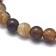 Bracelets extensibles en perles d'agate / agate rayée naturelle BJEW-K212-A-003-2