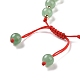 Natürliche grüne geflochtene Perlenarmbänder aus Aventurin für Damen und Herren BJEW-JB08930-05-6