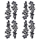 ポリエステル刺繍レースアップリケパッチ  ミシンクラフト装飾  花  ブラック  90x250x1.5mm PATC-WH0005-20G-1