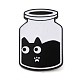 液体猫エナメルピン  バックパックの服用の黒の合金バッジ  ボトル  28x19.5x1.4mm JEWB-G028-02A-1