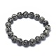 Bracelets extensibles en jaspe sésame naturel / perle de jaspe kiwi BJEW-K212-A-033-2