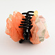 Mollette dei capelli plastica con fiore di panno PHAR-S275-06-3