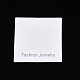 厚紙のアクセサリーディスプレイカード  ネックレス用  ジュエリーハングタグ  ワードファッションジュエリーと正方形  ホワイト  8x8x0.04cm CDIS-N002-018-1