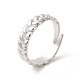 304 anello a polsino aperto da donna a forma di corda intrecciata in acciaio inossidabile RJEW-E063-31P-1